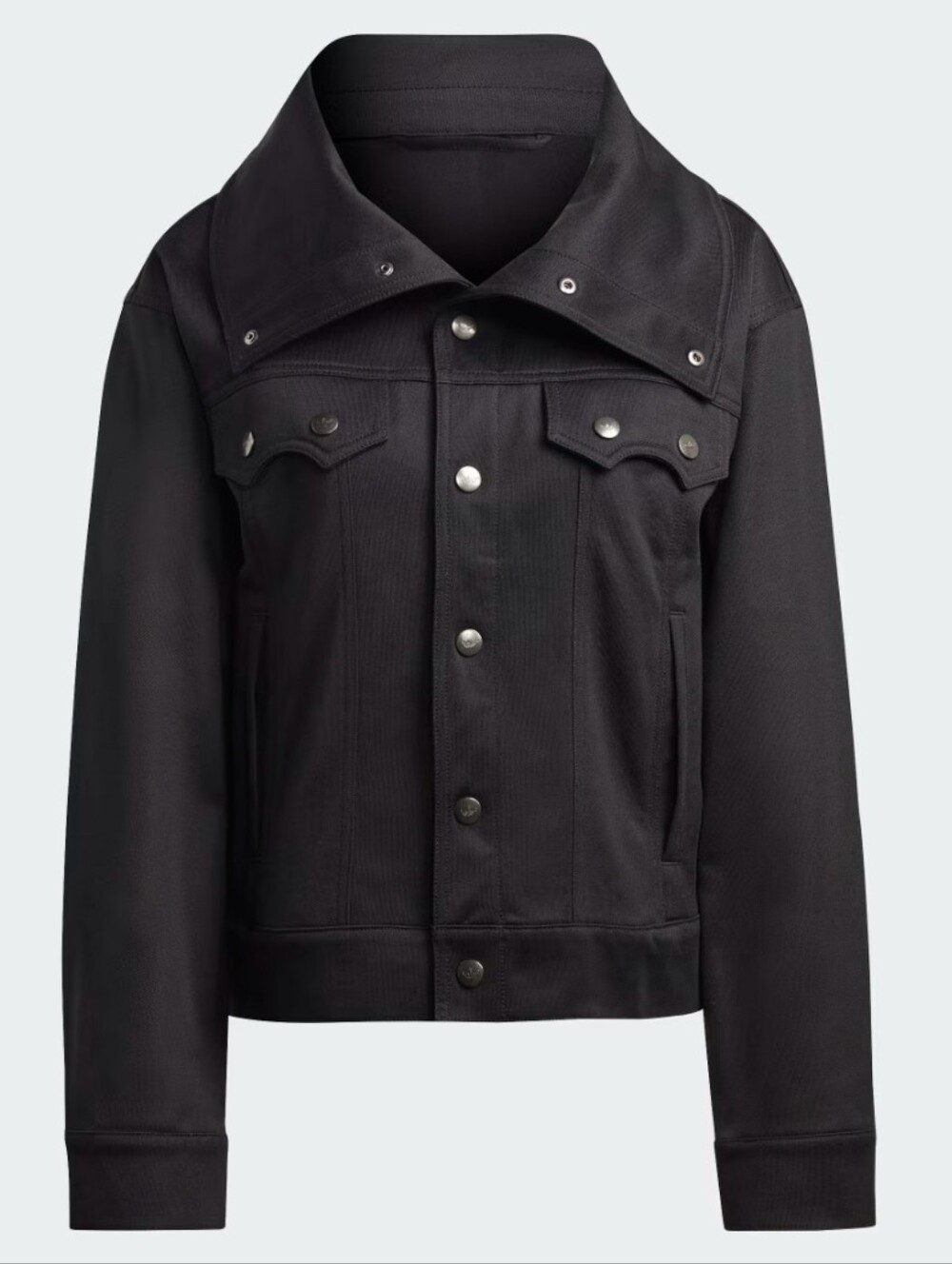 adidas Black Lightweight Shirt Jacket with Snap Front